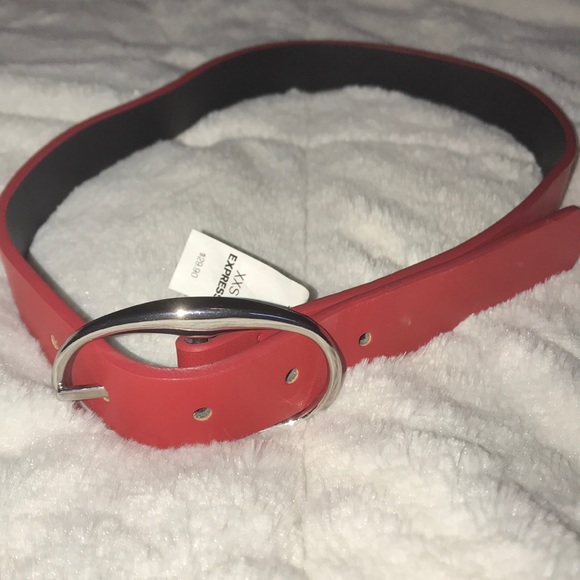 Express Red Belt with Silver Buckle - Picture 4 of 4